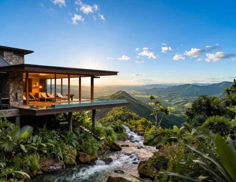 Misty mountain landscape of Pérez Zeledón, Costa Rica